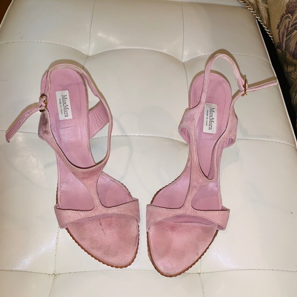 MaxMara pink suede high heel sandals - Picture 5 of 5